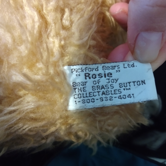 1990 Pickford Brass Button Bear Rosie 9" Vintage Collectable - Picture 2 of 2